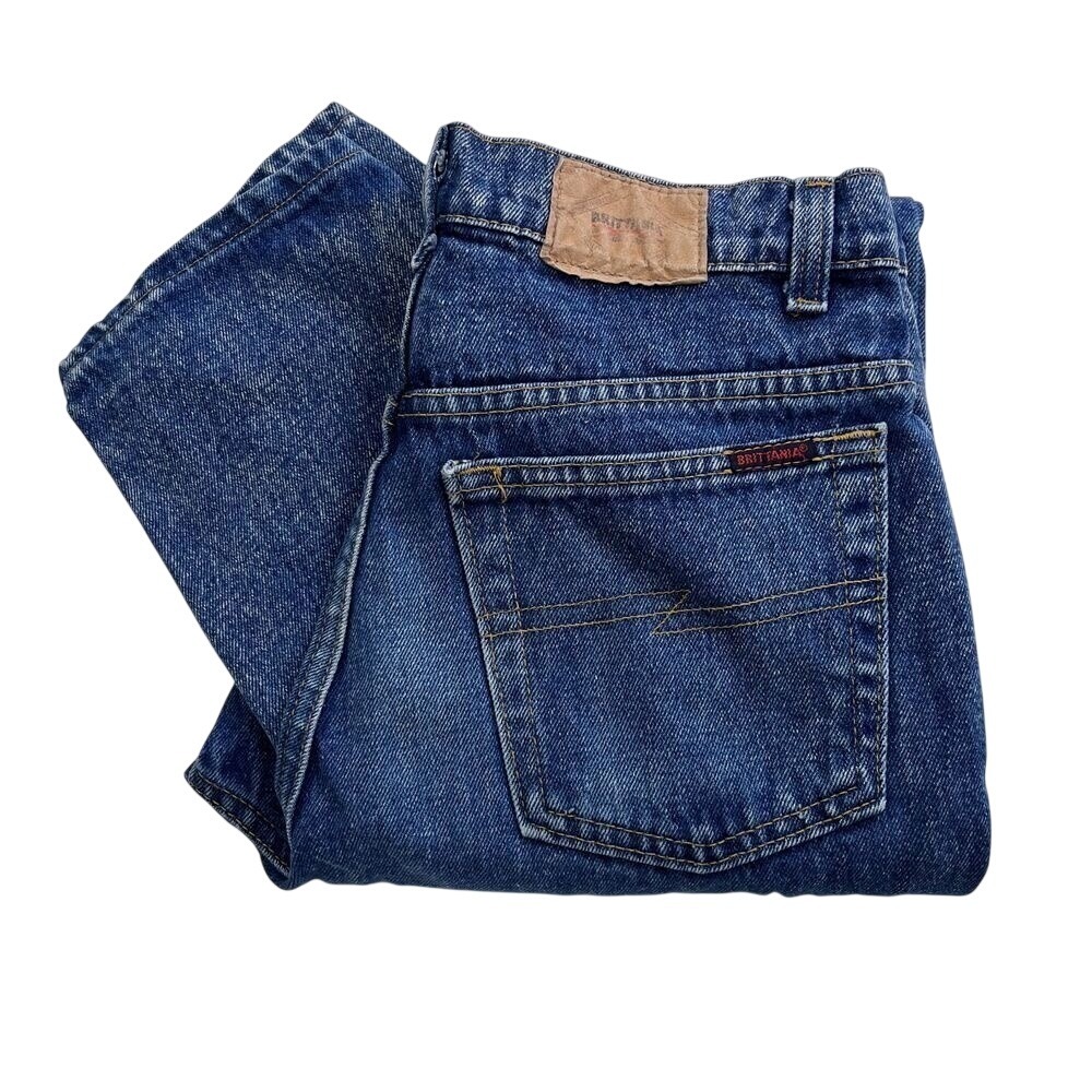Vintage Brittania Dark Denim Straight Leg Jeans, 1990s Vintage Jeans I7